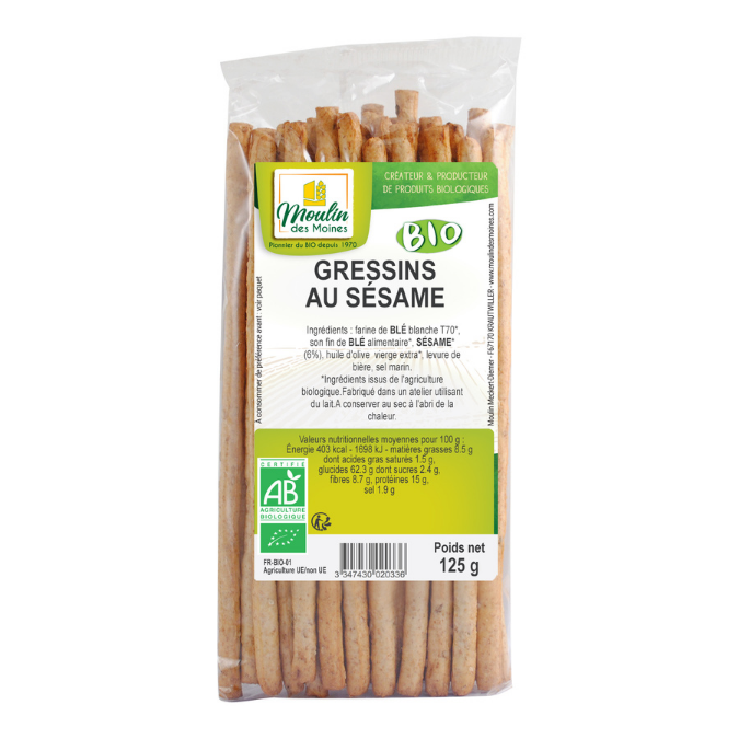 GRESSINS AU SESAME 125g bio