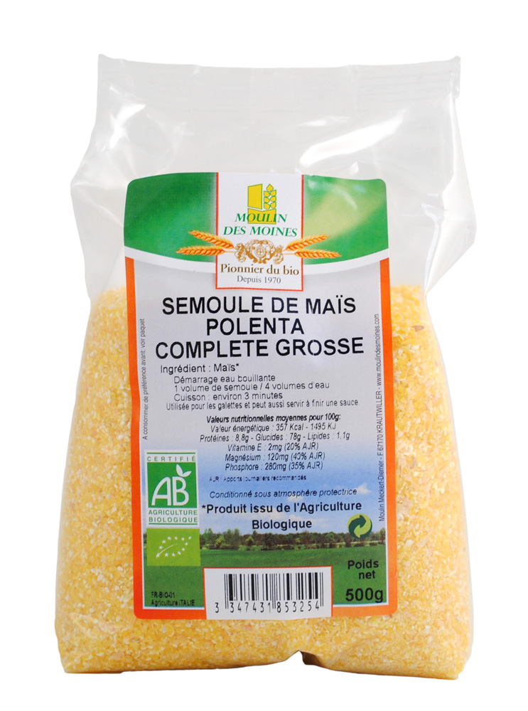 Semoule de maïs grosse bio 500g