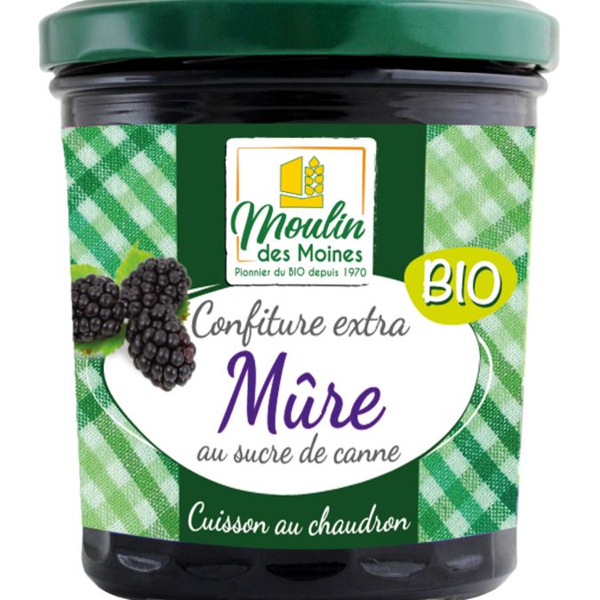 Confiture de mûre sucre de canne 370g bio